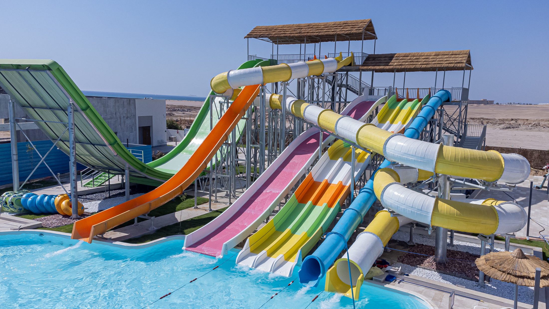 Pool and aquapark views