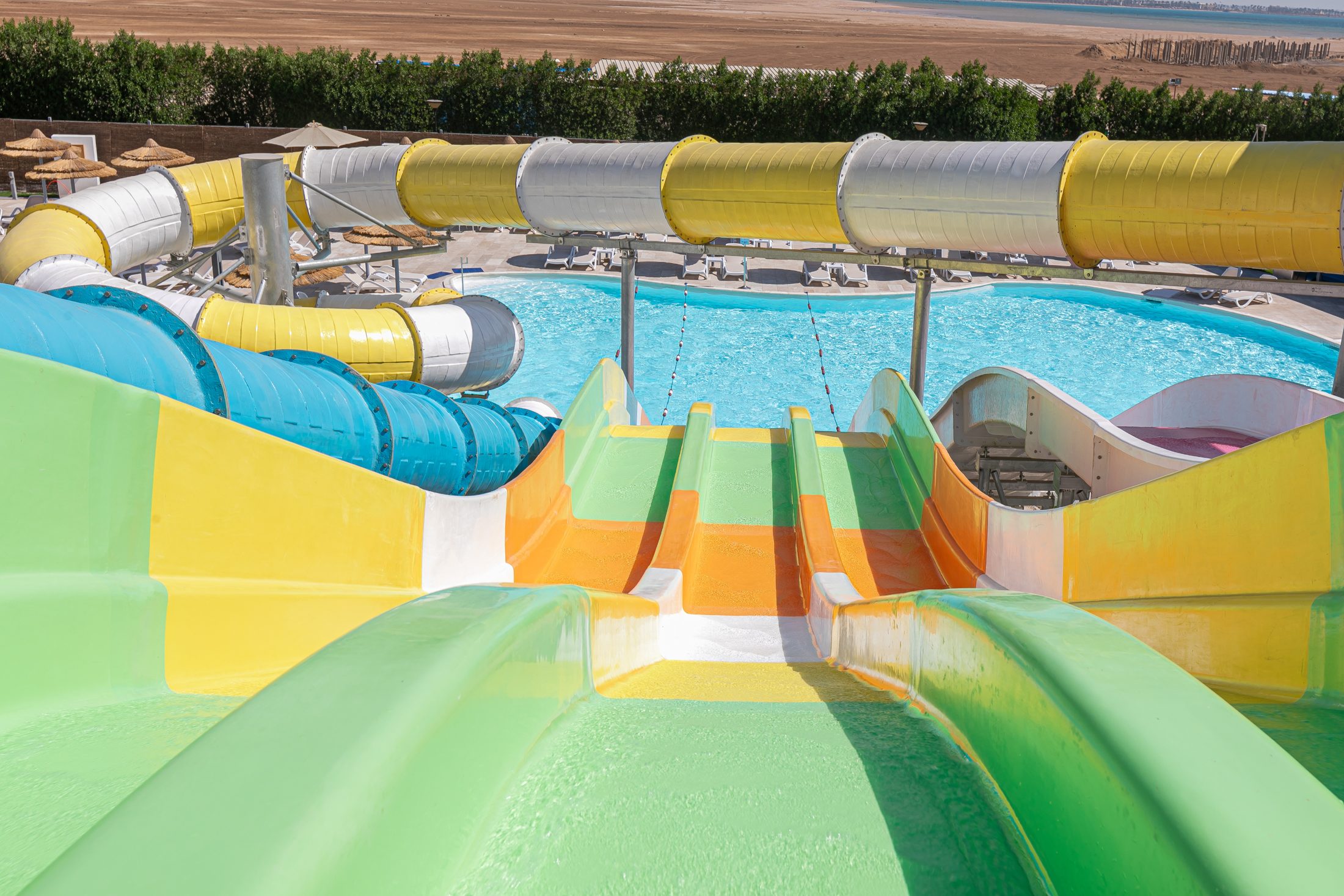 Pool and aquapark views